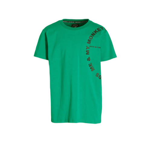 Me & My Monkey T-shirt Milan met printopdruk groen Jongens Katoen Ronde hals