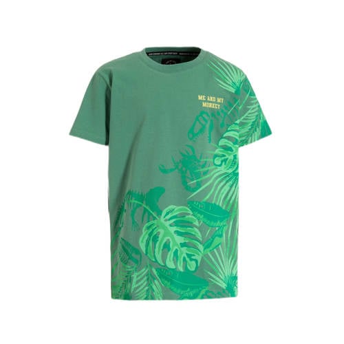 Me & My Monkey T-shirt Milton met printopdruk groen Jongens Katoen Ronde hals