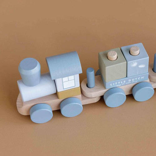 Little Dutch blokkentrein ocean Speelgoedtrein Blauw