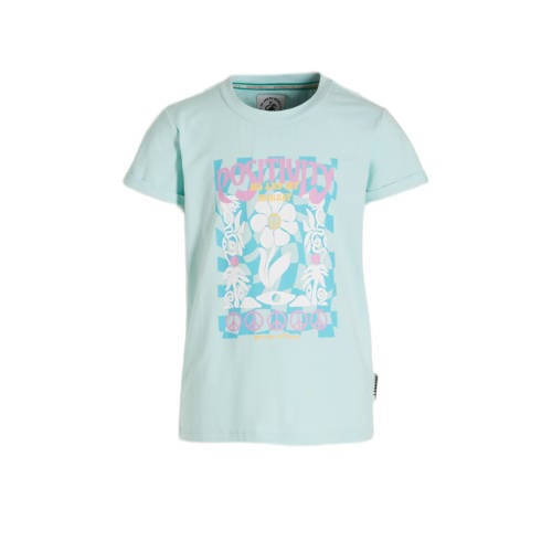 Me & My Monkey T-shirt Marit met printopdruk lichtblauw Meisjes Stretchkatoen Ronde hals