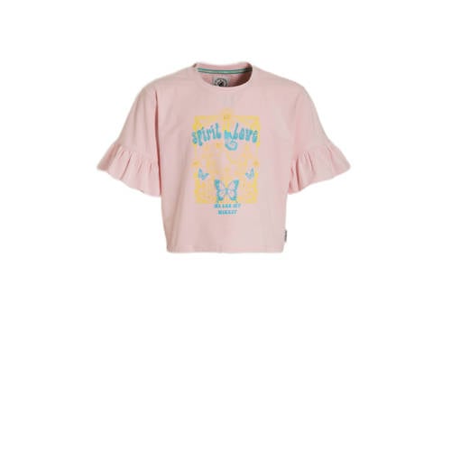 Me & My Monkey T-shirt Maartje met printopdruk roze Meisjes Stretchkatoen Ronde hals