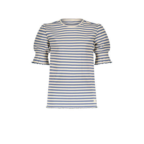 NoBell’ gestreept T-shirt Kloë donkerblauw/wit Meisjes Stretchkatoen Ronde hals