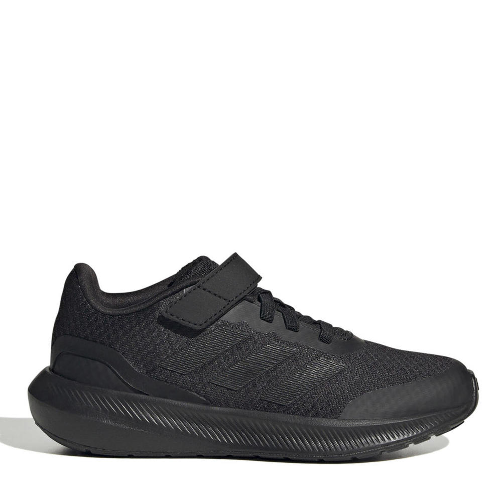 Zwarte jongens en meisjes adidas Sportswear Runfalcon 3.0 sneakers van mesh met elastische veter- met klittenbandsluiting en effen