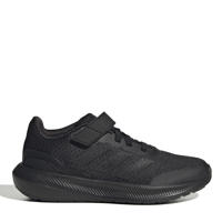 thumbnail: Zwarte jongens en meisjes adidas Sportswear Runfalcon 3.0 sneakers van mesh met elastische veter- met klittenbandsluiting en effen