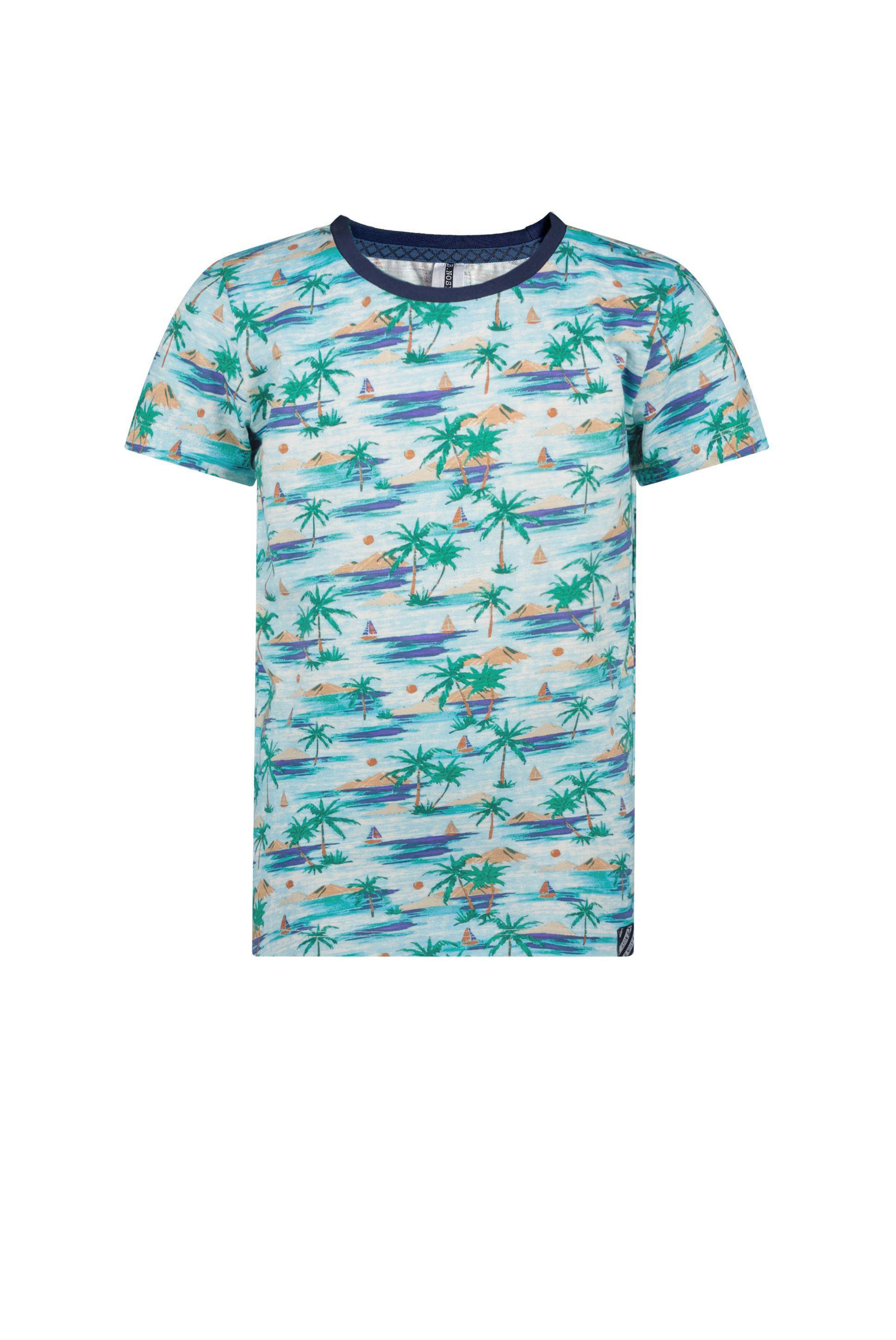 B.Nosy T-shirt B.Limitless Met All Over Print Lichtblauw/wit ...