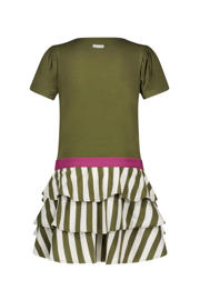 thumbnail: B.Nosy jurk B.Dazzeling met all over print groen/beige/paars