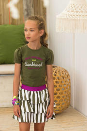 thumbnail: B.Nosy jurk B.Dazzeling met all over print groen/beige/paars