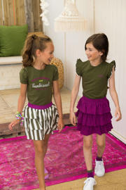thumbnail: B.Nosy jurk B.Dazzeling met all over print groen/beige/paars