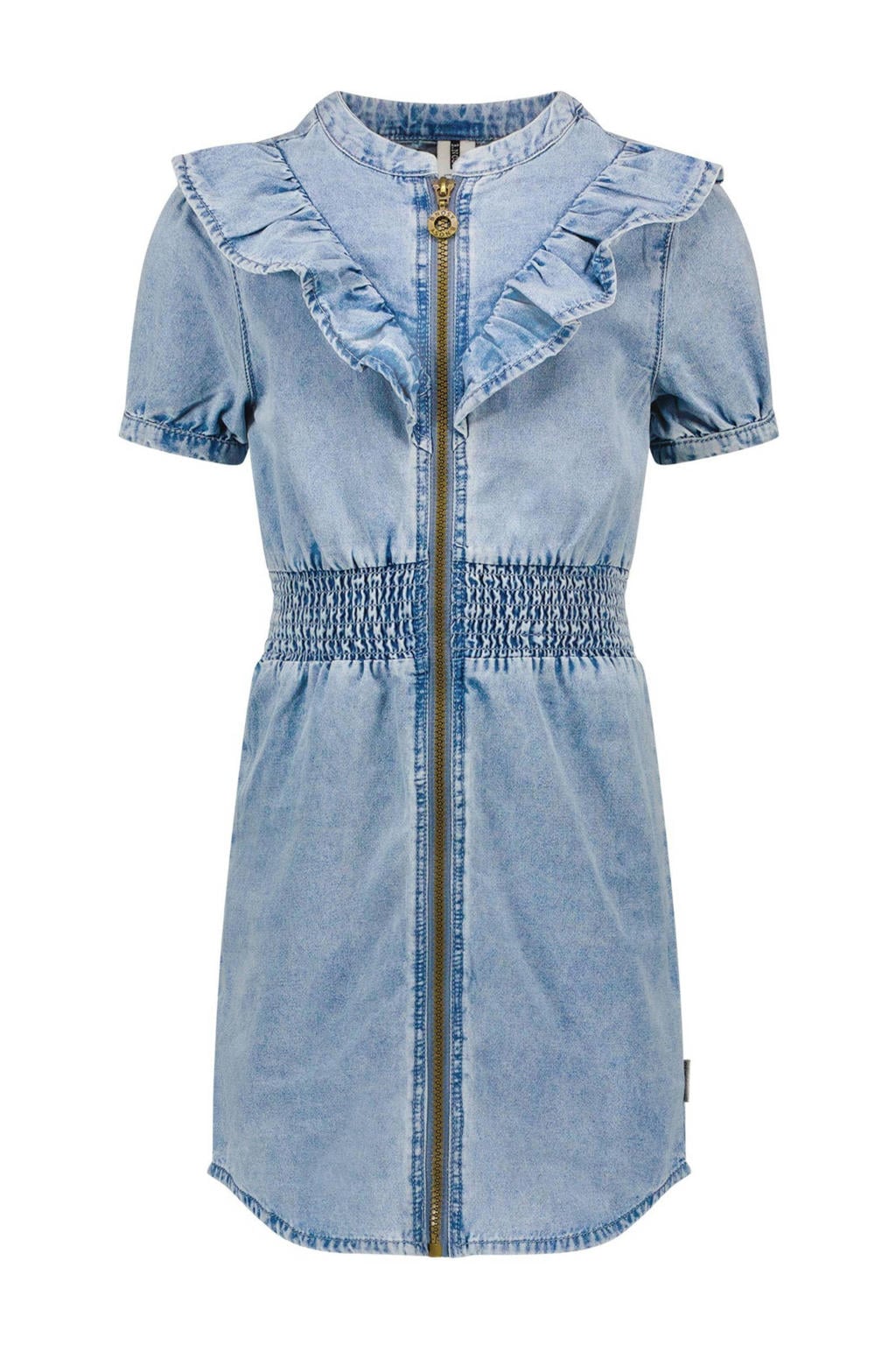 Light blue denim meisjes B.Nosy spijkerjurk B.Sunkissed limit van denim met korte mouwen en ronde hals
