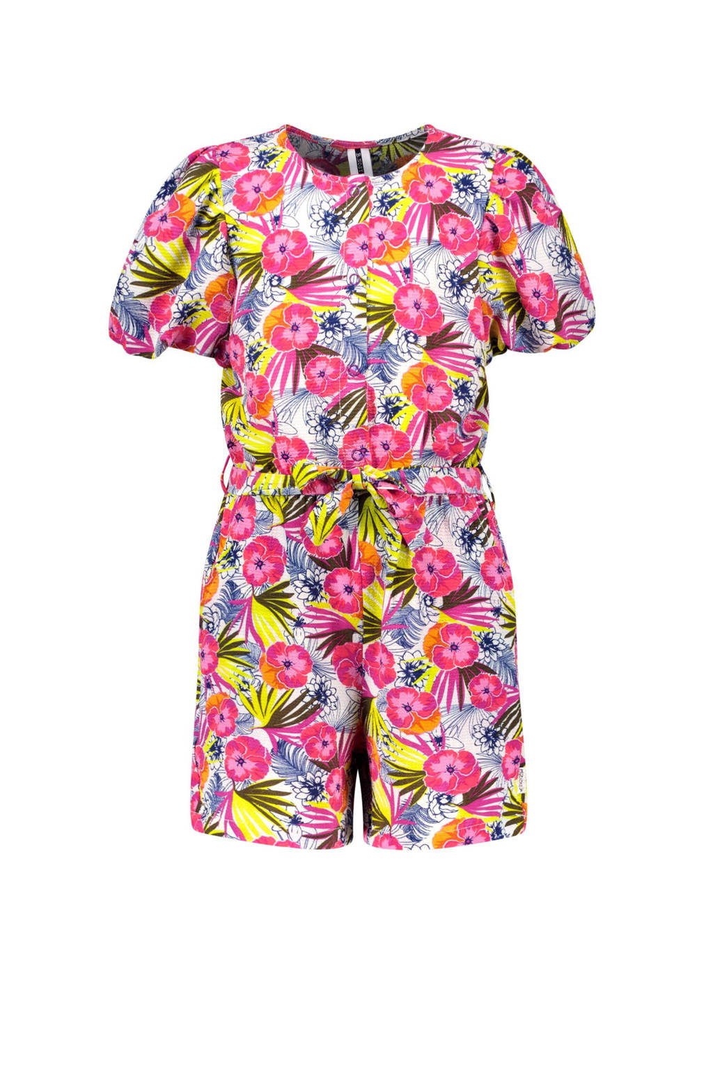 gebloemde jumpsuit B.Dazzeling van gerecycled polyester fuchsia/multicolor