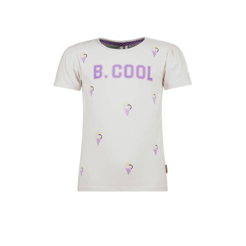B.Nosy T-shirt B.Next met biologisch katoen wit/lila Printopdruk