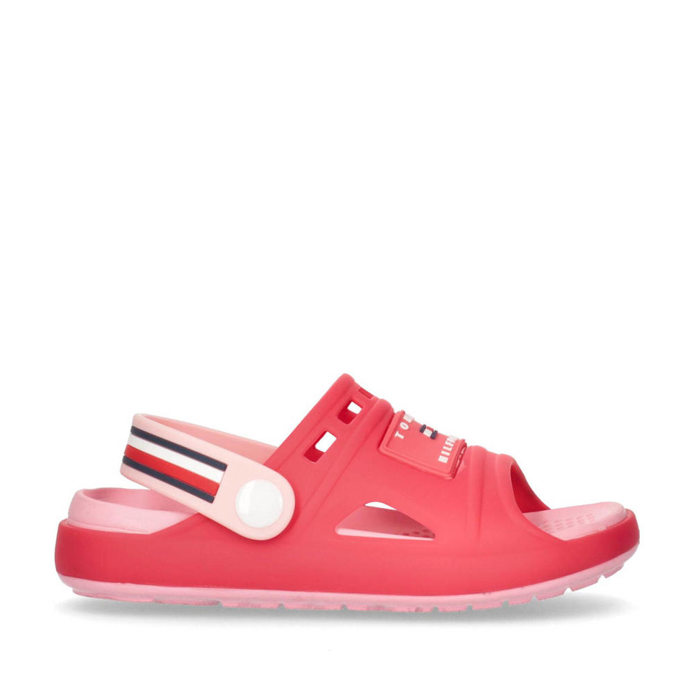 Fuchsia en roze meisjes Tommy Hilfiger sandalen van rubber met logo