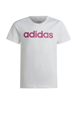 T-shirt met logo wit/roze
