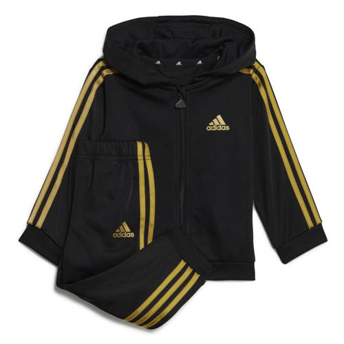 adidas Sportswear trainingspak zwart/goud Joggingpak Jongens/Meisjes Polyester Capuchon