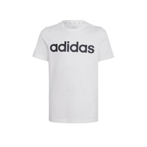 adidas Sportswear T-shirt met logo wit/zwart Jongens/Meisjes Katoen Ronde hals