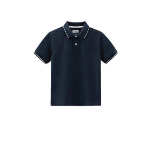 Woolrich T-shirt met all over print blauw Jongens Stretchkatoen Polokraag