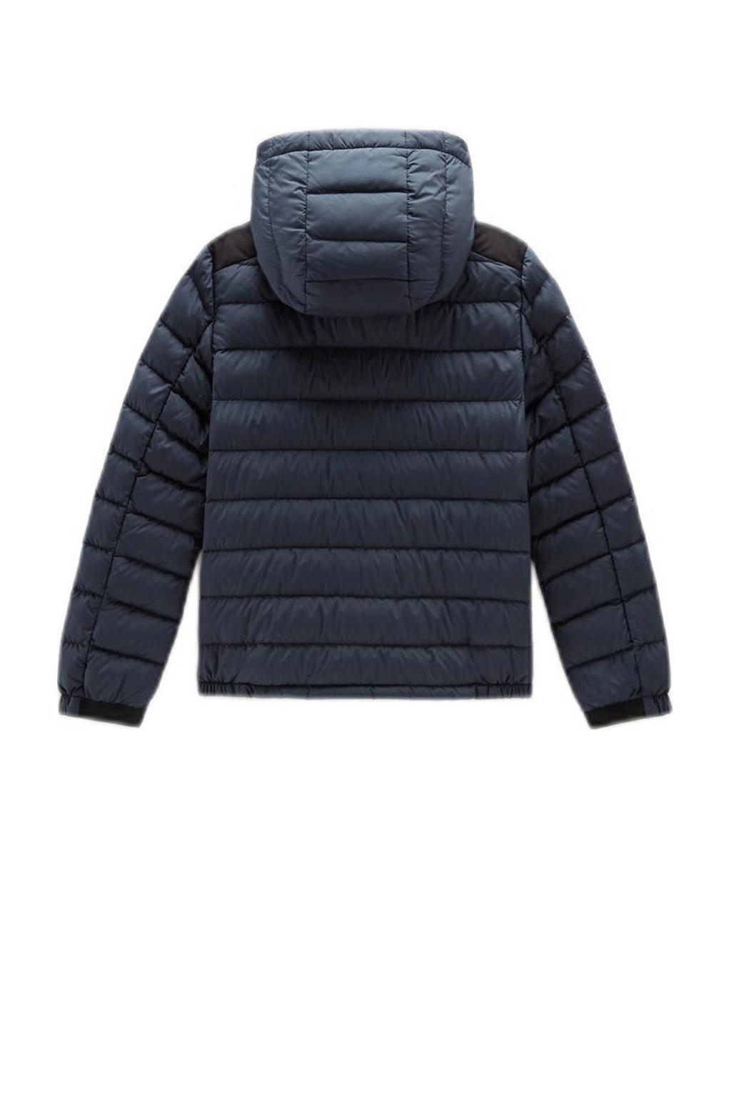 Woolrich zomerjas met all over print blauw