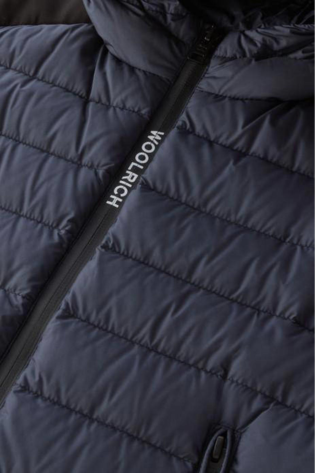 Woolrich zomerjas met all over print blauw