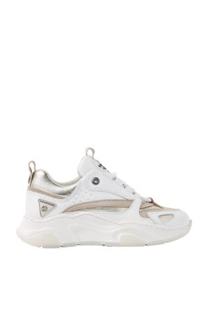 Giovanna  chunky leren sneakers wit/beige