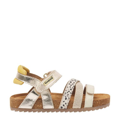 Vingino Vienna leren sandalen goud/metallic Meisjes Leer Meerkleurig