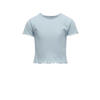 KIDS ONLY GIRL ribgebreid T-shirt KOGNELLA lichtblauw