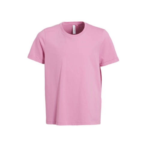 VERO MODA GIRL T-shirt VMPAULA roze Meisjes Katoen Ronde hals Effen