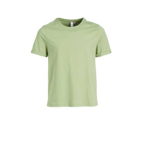 VERO MODA GIRL T-shirt VMPAULA groen Meisjes Katoen Ronde hals Effen
