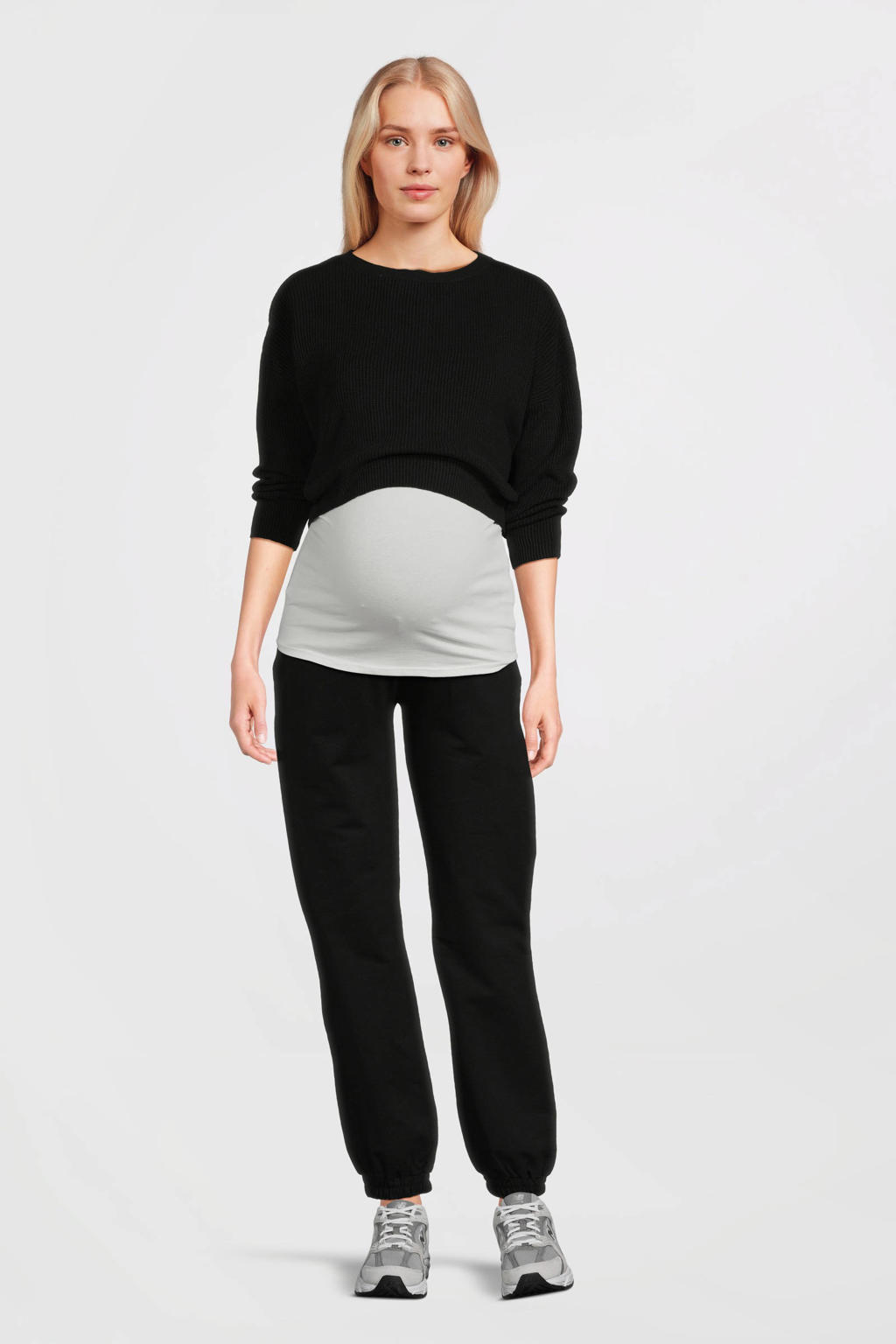 LOVE2WAIT low waist regular fit zwangerschapsjoggingbroek zwart