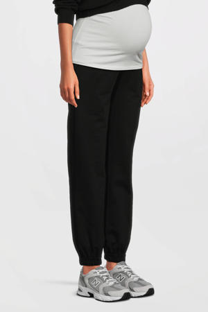 low waist regular fit zwangerschapsjoggingbroek zwart