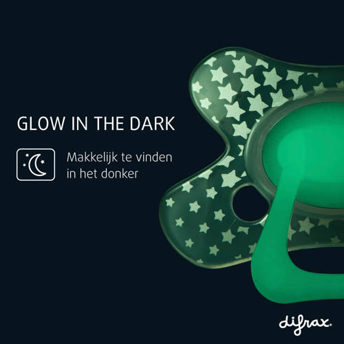 Difrax Dental Fopspeen 12+ Maanden Glow in the Dark 2 stuks
