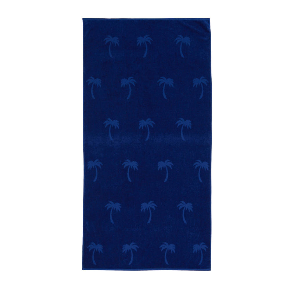 BEACHWAVE strandlaken Palm (donkerblauw) (200x100 cm)