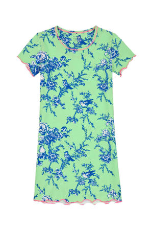 nachthemd met all over print limegroen
