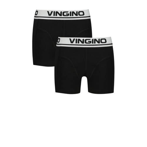 Vingino boxershort - set van 2 zwart Jongens Stretchkatoen Effen