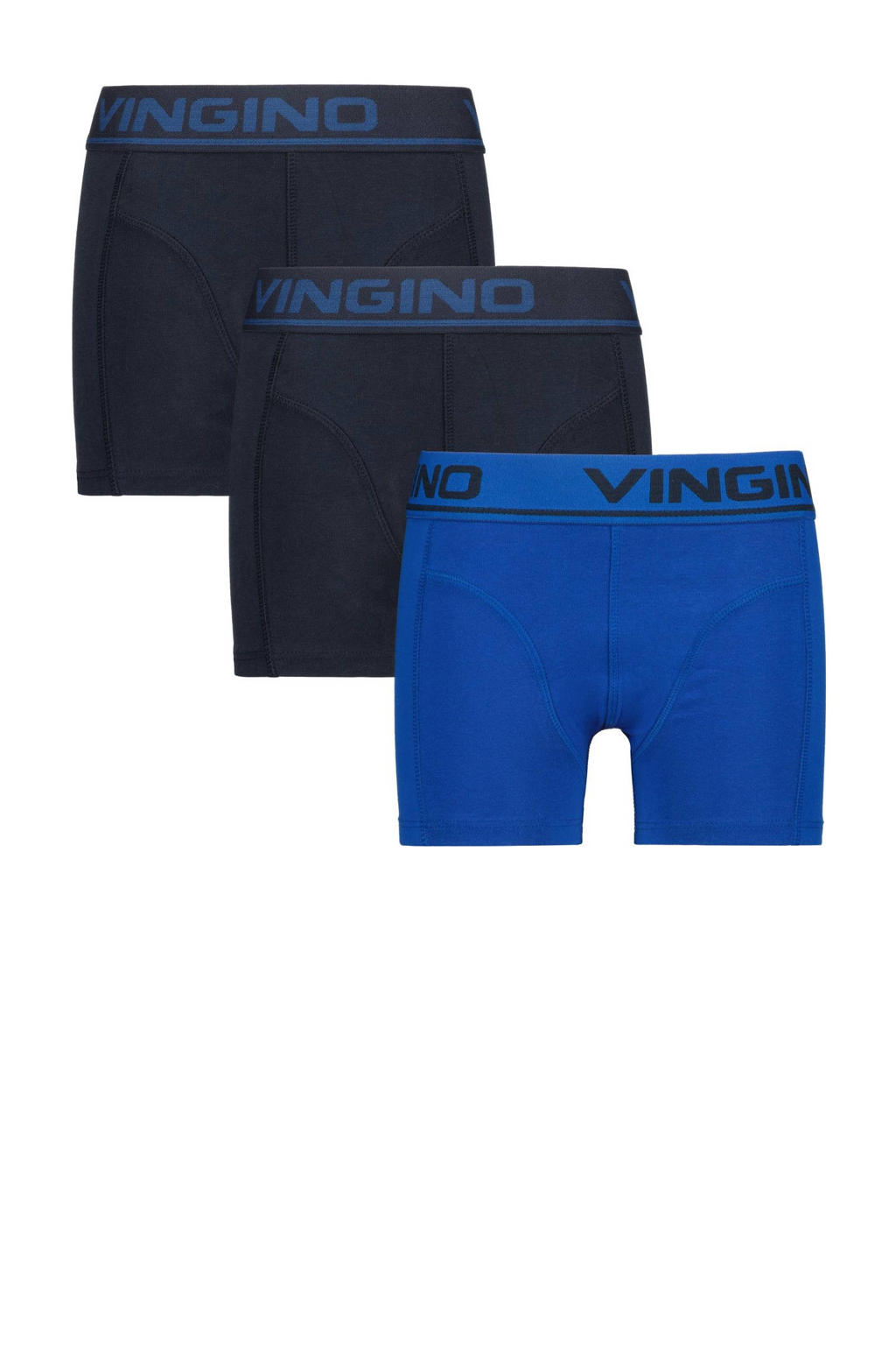 Vingino   boxershort - set van 3 blauw/donkerblauw