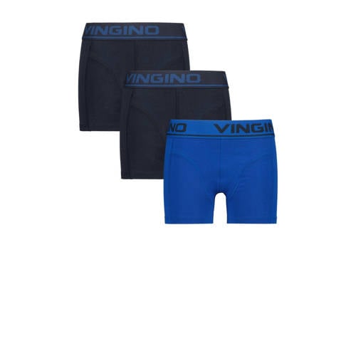 Vingino boxershort - set van 3 blauw/donkerblauw Jongens Stretchkatoen