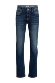 thumbnail: Dark blue denim jongens Vingino regular fit jeans van stretchdenim met rits- en knoopsluiting