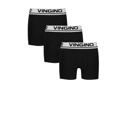 Vingino boxershort - set van 3 zwart Jongens Stretchkatoen Effen