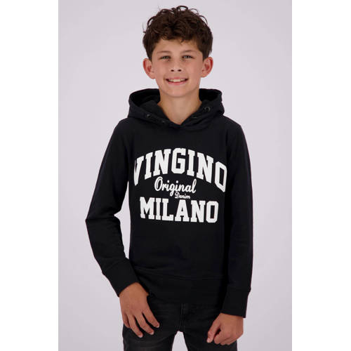 Vingino hoodie met logo zwart Sweater Jongens Sweat (duurzaam) Capuchon 
