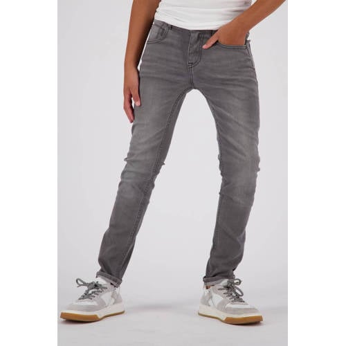 Vingino skinny jeans APACHE dark grey vintage Grijs Jongens Stretchdenim