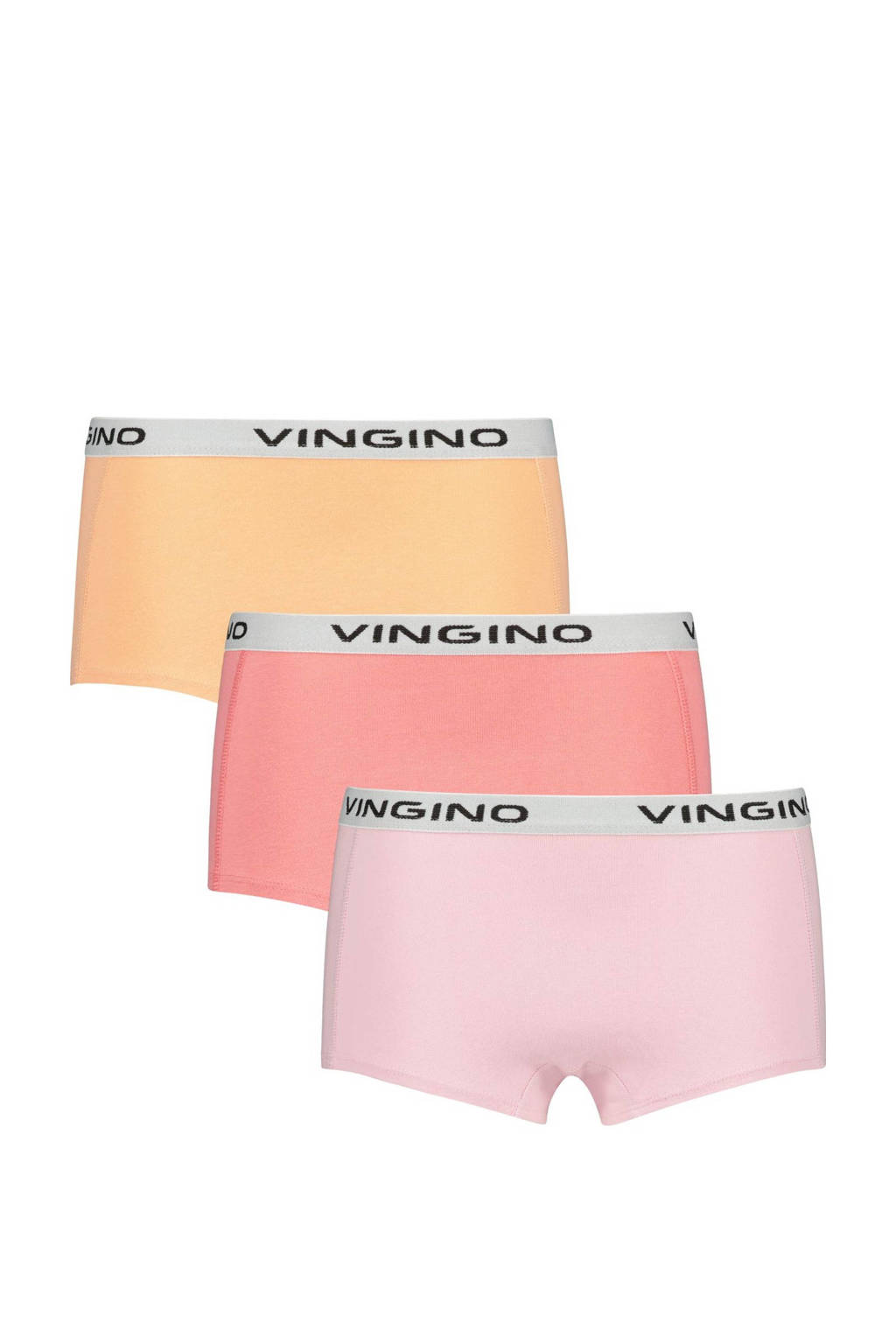 shorts - set van 3 roze/koraalroze/geel