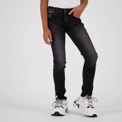 Vingino super skinny jeans BETTINE black vintage Zwart Meisjes Stretchdenim
