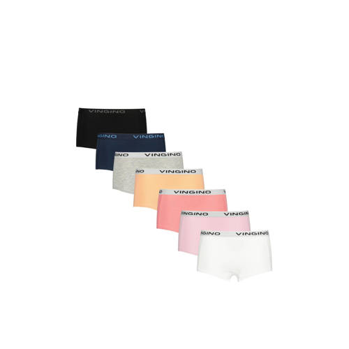 Vingino shorts - set van 7 roze/multicolor Slip Meisjes Stretchkatoen Effen