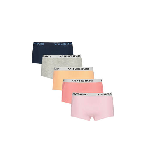 Vingino shorts- set van 5 roze/multicolor Slip Meisjes Stretchkatoen Effen