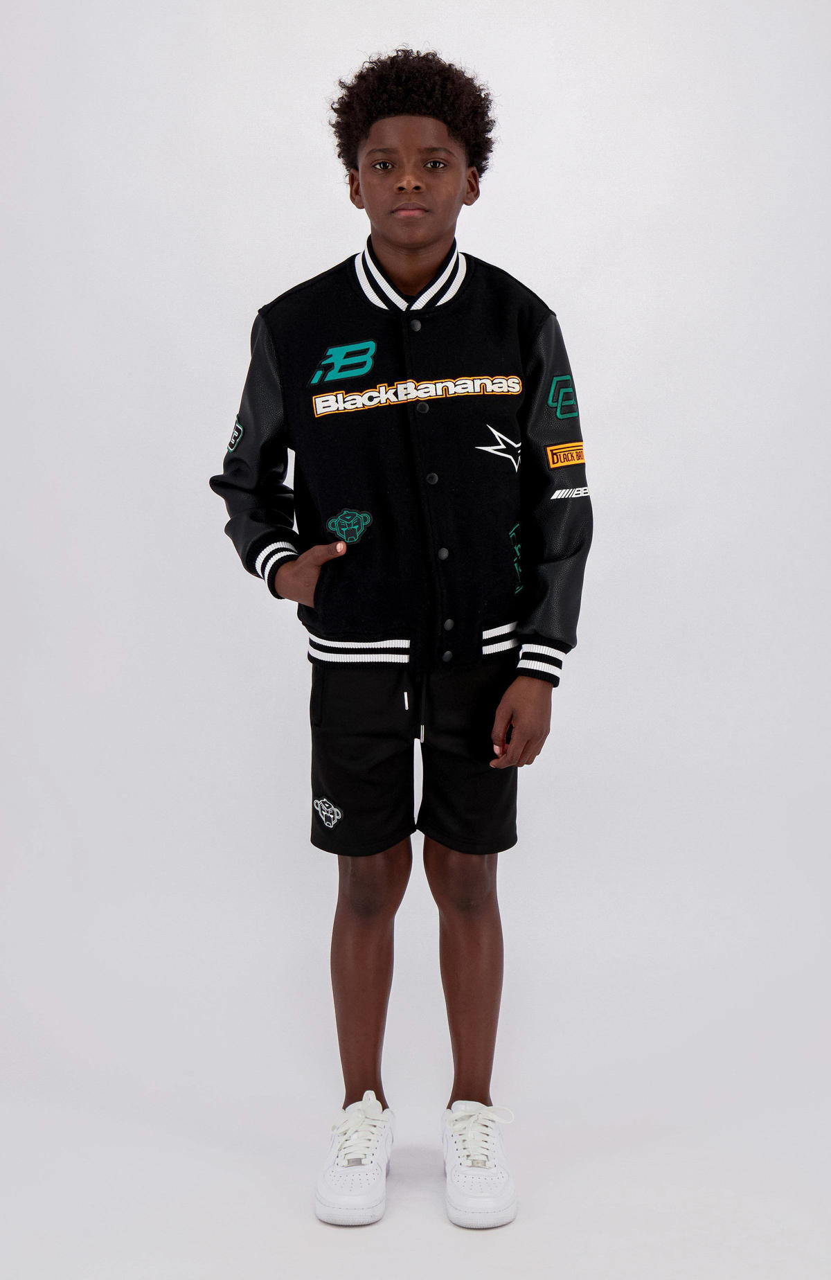BLACK BANANAS baseball jacket met printopdruk zwart
