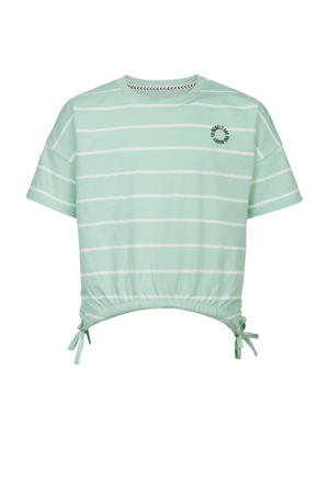 gestreept T-shirt mintgroen/wit