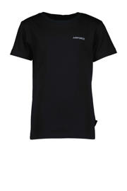 thumbnail: Zwarte jongens Airforce T-shirt van katoen met logo dessin, korte mouwen en ronde hals