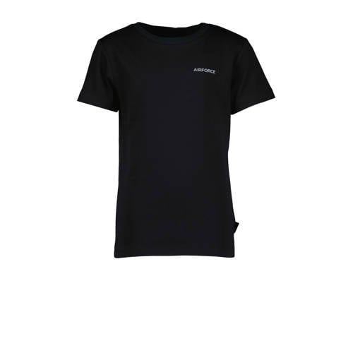 Airforce T-shirt met logo zwart Jongens Katoen Ronde hals Logo