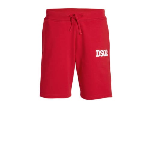 Dsquared strandshort met all over print rood Sweatshort Jongens Katoen