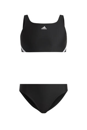 crop bikini zwart/wit