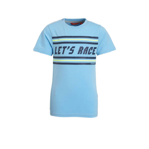 TYGO & vito T-shirt met tekst lichtblauw Jongens Stretchkatoen Ronde hals